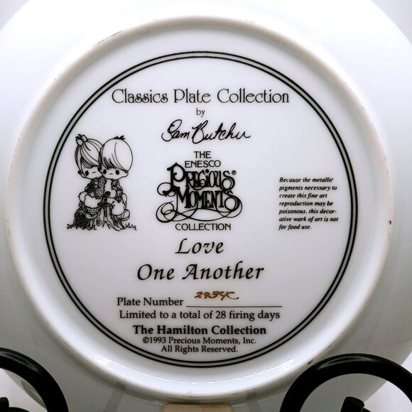 Precious Moments Enesco Classics Plate Collection Sam Butcher Love One Another - Picture 5 of 8